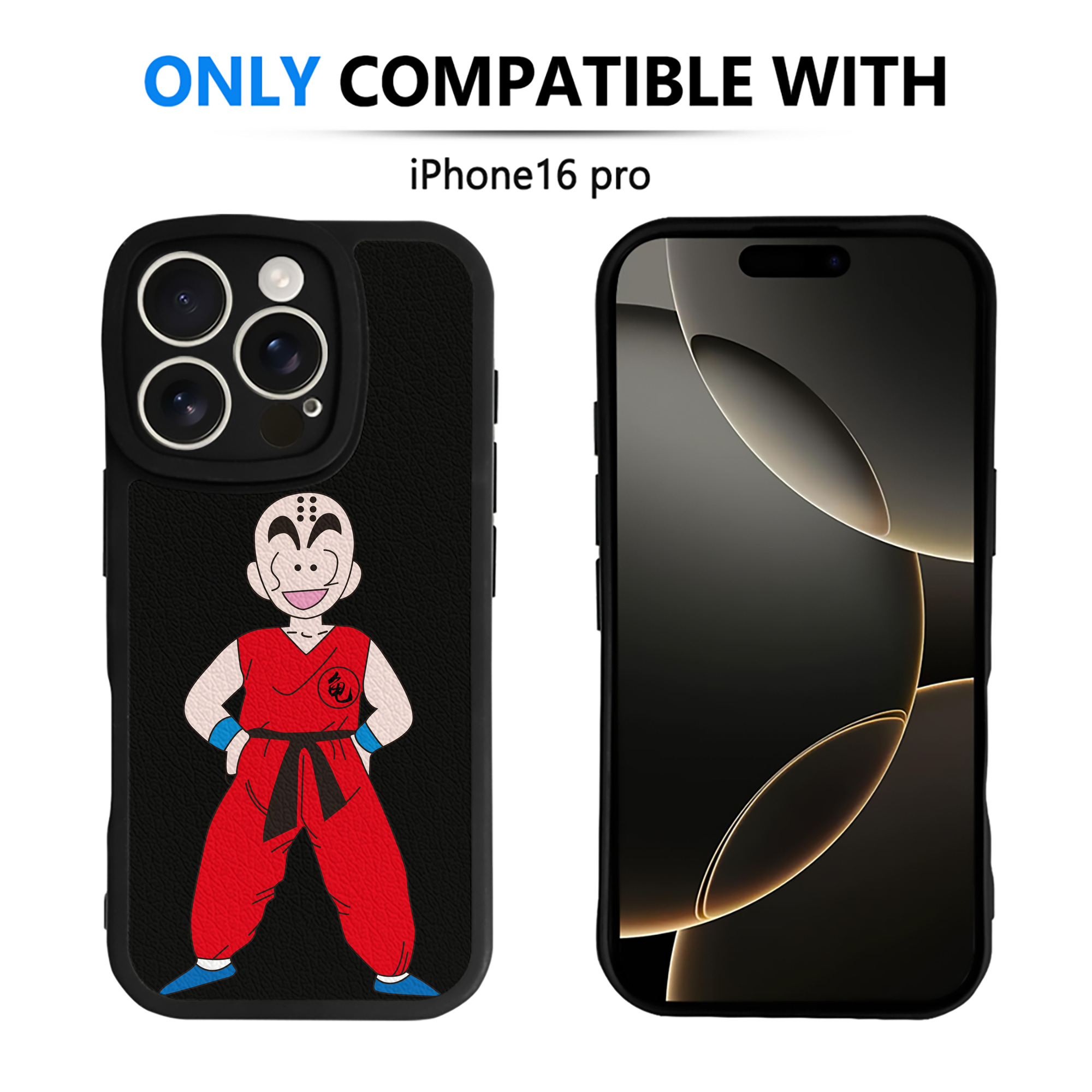 （画像用） ドラゴンボール クリリン DRAGON BALL krillin 【iPhone 16シリーズ対応】シリコンスマホケース（レザー調） 材質：シリコン